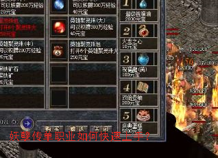 妖孽传单职业如何快速上手? 妖孽传单职业如何快速上手?